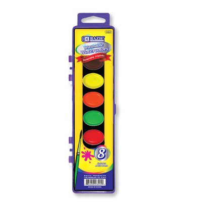 8 Ct. Semi Moist Watercolor w/ Brush (8/pack)