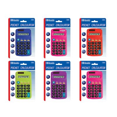 8-Digit Dual Power Pocket Size Calculator (24/pack)