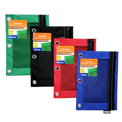 3-Ring Pencil Pouch w/ Mesh Window (24/pack)