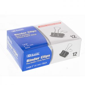 Black Binder Clip Large 2″ (51mm)  (12/pack)