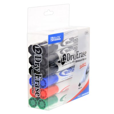 Chisel Tip Dry-Erase Markers Assorted Color (12/Box)