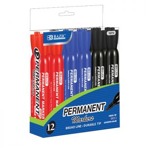 Chisel Tip Desk Style Permanent Markers Assorted Color (12/Box)