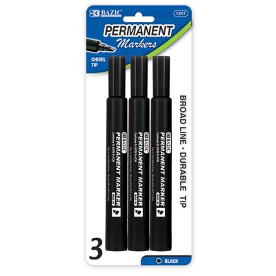 Chisel Tip Jumbo Permanent MarkerBlack (3/Pack)