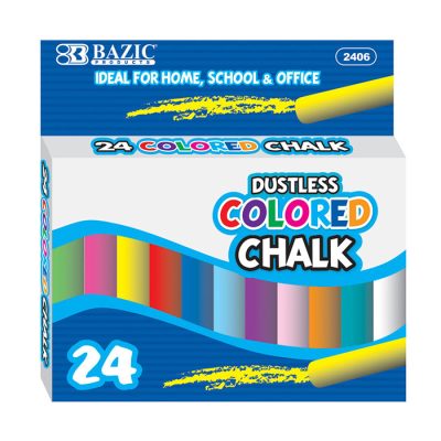 Dustless Assorted Color Chalk  (24/pack)