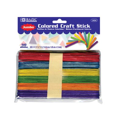 Jumbo Colored Craft Stick (50/pack)