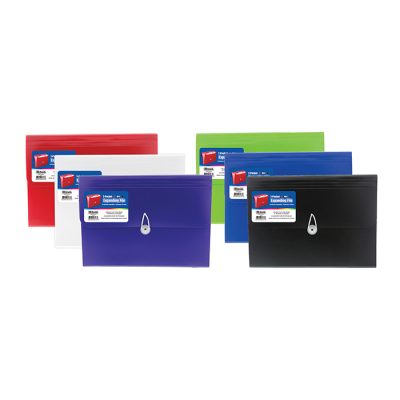 Poly Expanding File, 7-Pocket Letter Size (6/Pack)