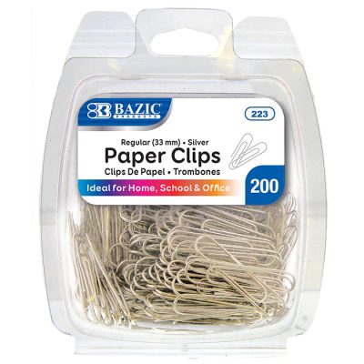 Regular Silver Paper Clips  (200/Pack)