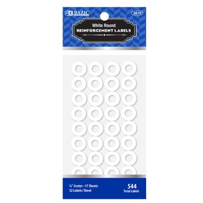 Round Reinforcement Label White (544/Pack)